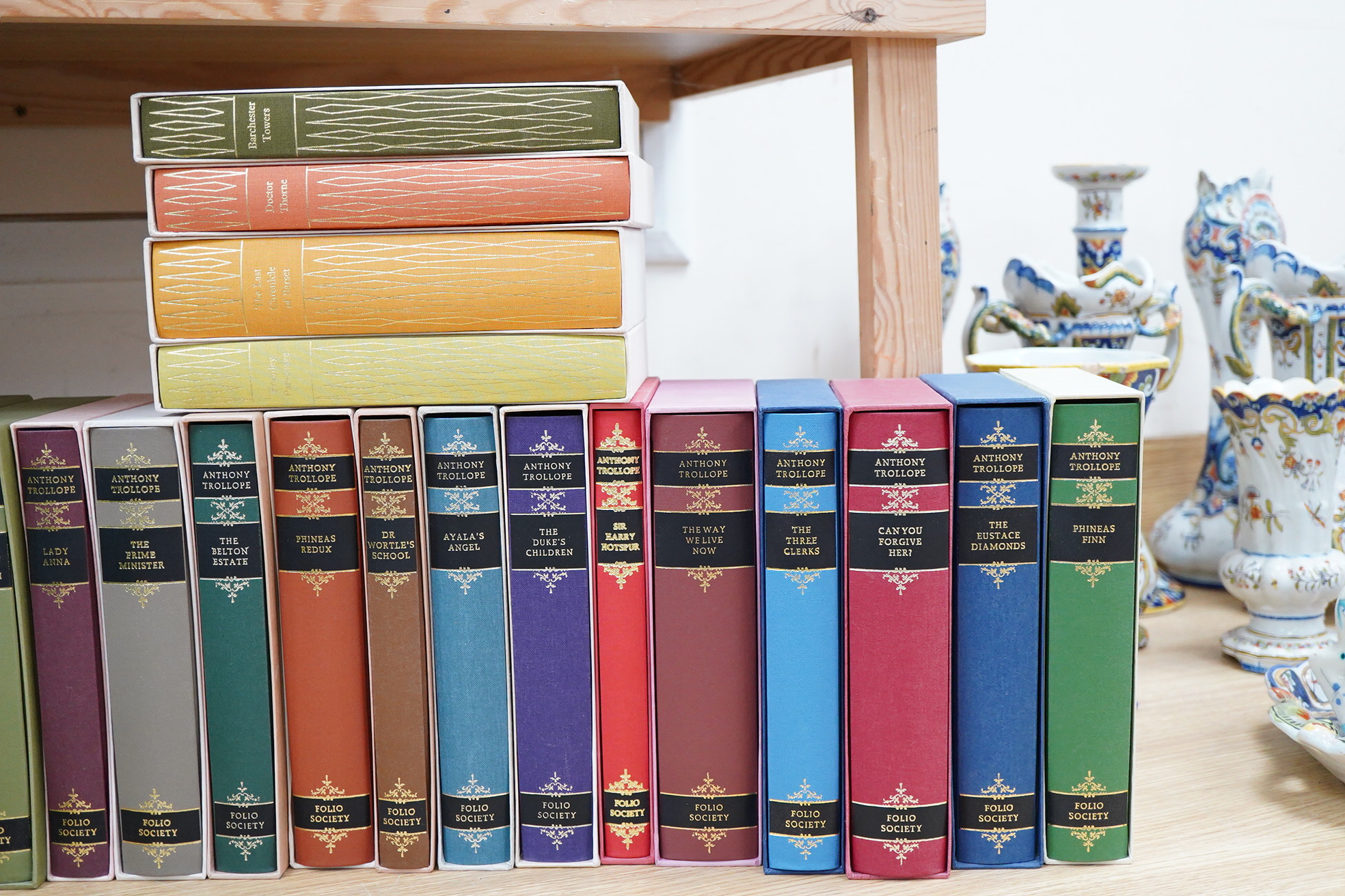 A collection of folio society books by Anthony Trollope to include The Dukes Children and The Three Clerks, together with four other folio books